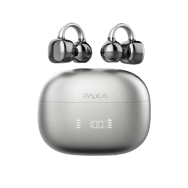 PAXA Clipbuds 7 Clip-On Design Wireless Headphones, Powerful Sound Effects for Music, Dustproof & Waterproof Sports Earbuds for Running, Workout, Audio