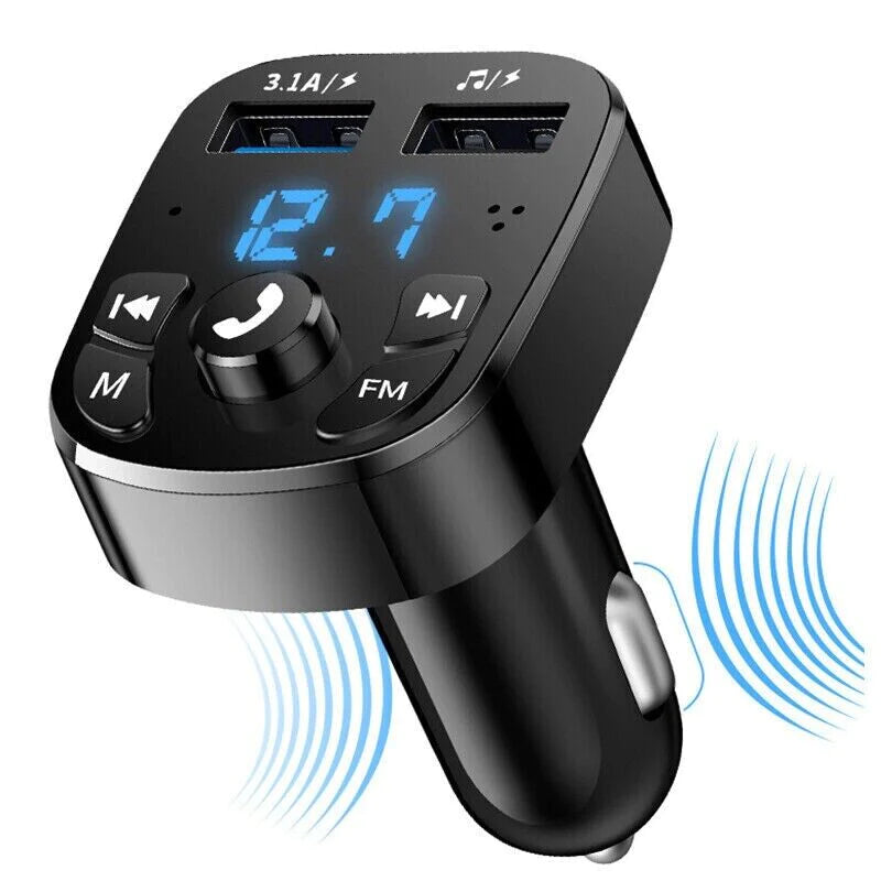 Upgrade Your Drive: Wireless Bluetooth FM Transmitter with MP3, USB Charger & Handsfree Calling