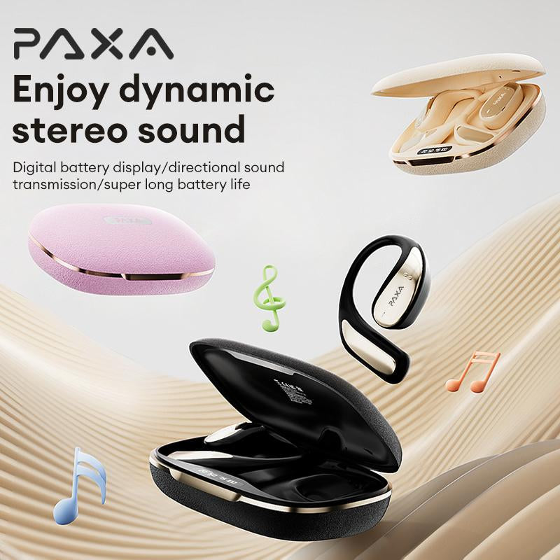 PAXA Vogbuds 5 Pro OWS Smart Voice Assistant Headset, Dynamic Stereo Sound Earbuds with ENC Call Noise Canceling Mic, Digital Battery Display