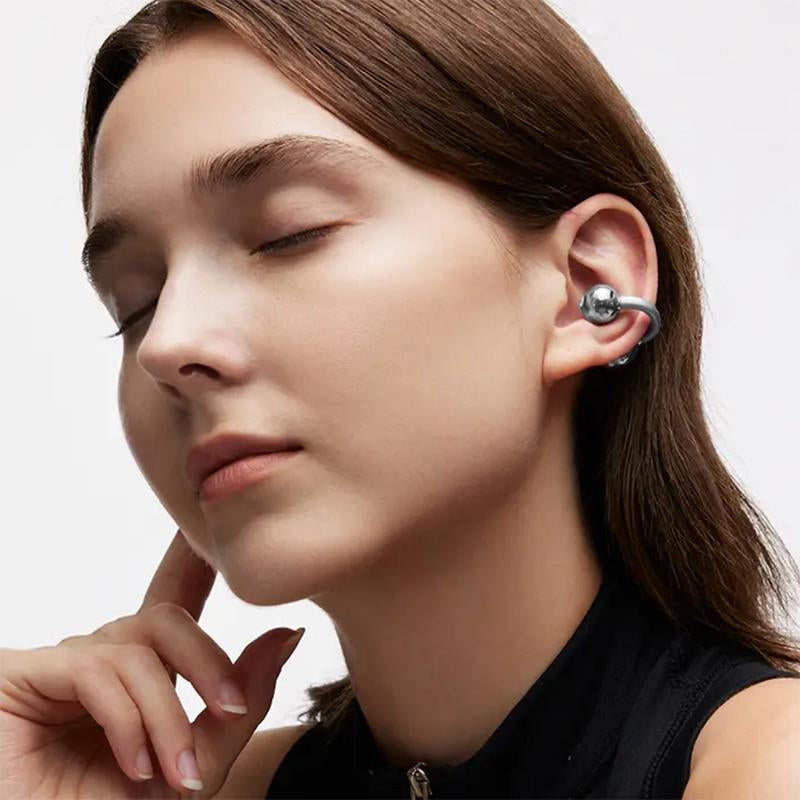 PAXA Clipbuds 7 Clip-On Design Wireless Headphones, Powerful Sound Effects for Music, Dustproof & Waterproof Sports Earbuds for Running, Workout, Audio