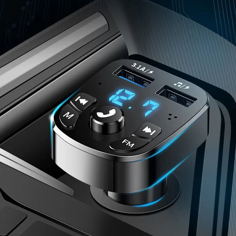 Upgrade Your Drive: Wireless Bluetooth FM Transmitter with MP3, USB Charger & Handsfree Calling
