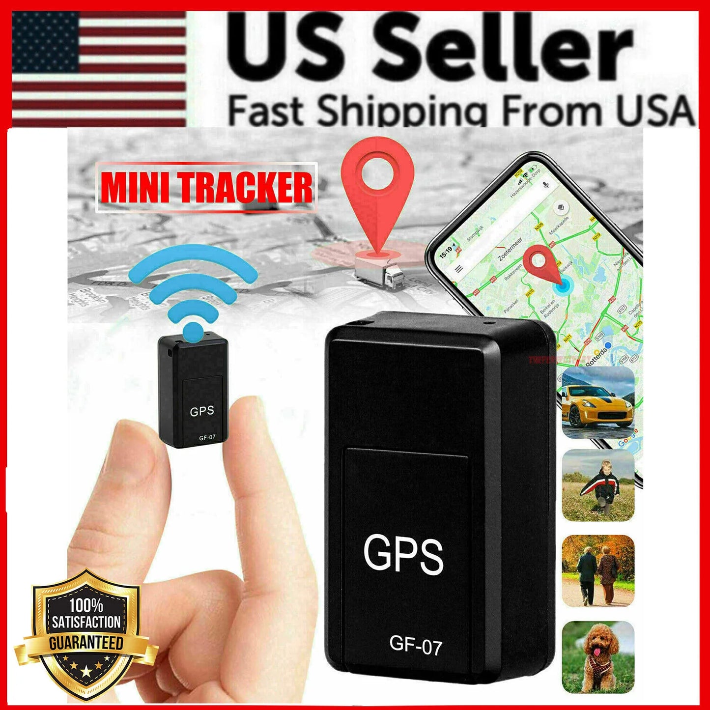 Real-Time Mini Magnetic GPS Tracker for Cars & Trucks - USA GSM GPRS Locator