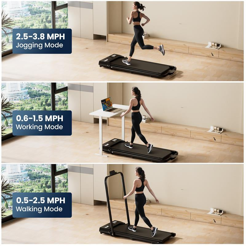 【New Arrival】Yagud Electric Folding Treadmill with Low-Noise Motor – 265Lbs Weight Capacity Spacious Belt, Dual Shock Absorption, Remote Control & Wheels for Easy Moving – Includes Free Resistance Bands and Remote