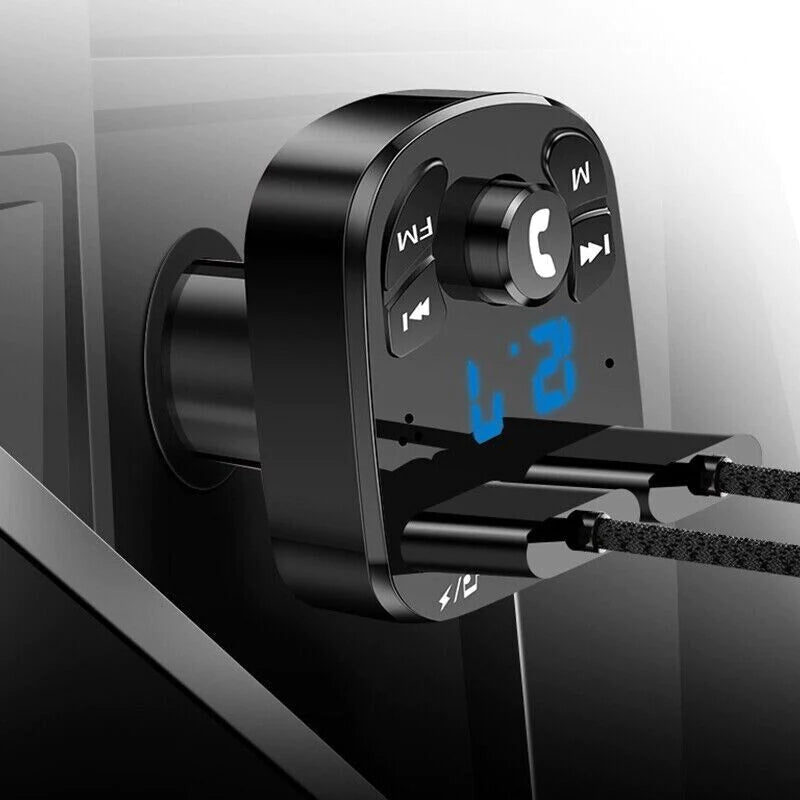 Upgrade Your Drive: Wireless Bluetooth FM Transmitter with MP3, USB Charger & Handsfree Calling