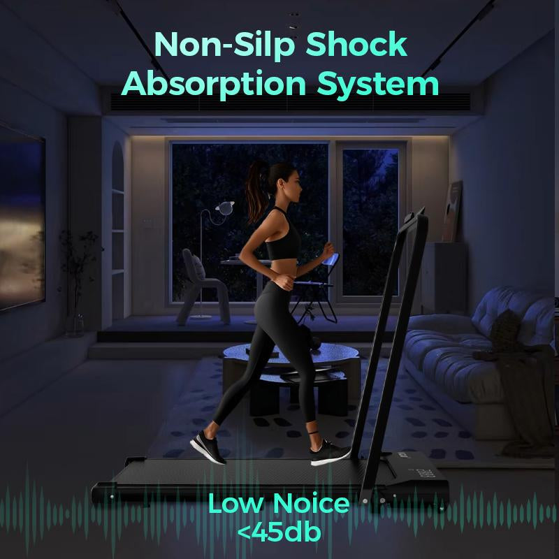 【New Arrival】Yagud Electric Folding Treadmill with Low-Noise Motor – 265Lbs Weight Capacity Spacious Belt, Dual Shock Absorption, Remote Control & Wheels for Easy Moving – Includes Free Resistance Bands and Remote