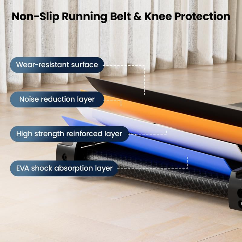 【New Arrival】Yagud Electric Folding Treadmill with Low-Noise Motor – 265Lbs Weight Capacity Spacious Belt, Dual Shock Absorption, Remote Control & Wheels for Easy Moving – Includes Free Resistance Bands and Remote