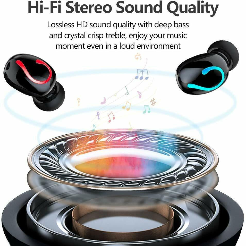 Premium Bluetooth 5.1 TWS Wireless Earbuds - Mini Stereo Headphones with IPX7 Waterproof Design