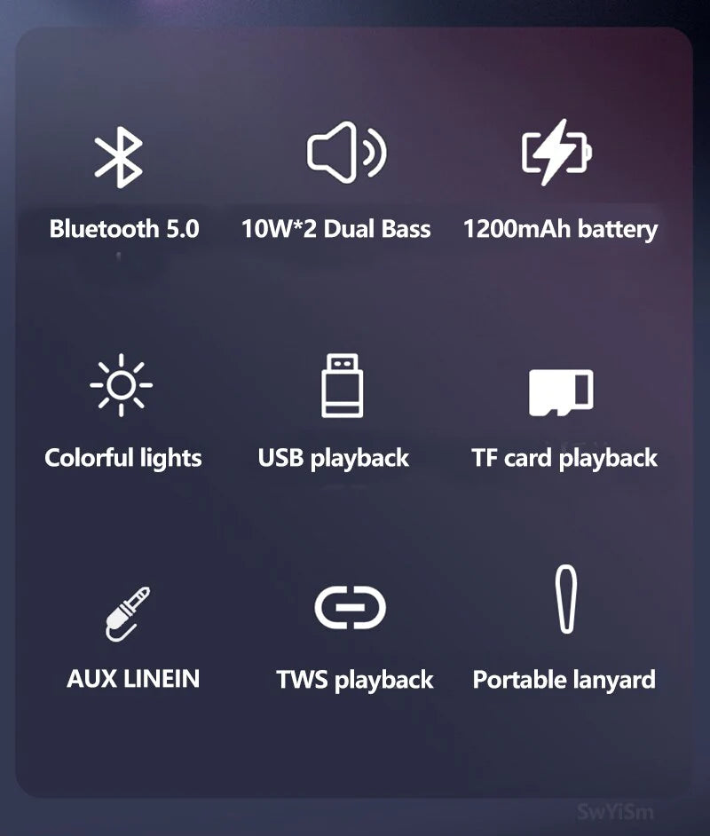 Ultimate Waterproof Bluetooth Speaker - Powerful Outdoor Stereo with Deep Bass, USB/TF/FM Radio, and Loud Sound!