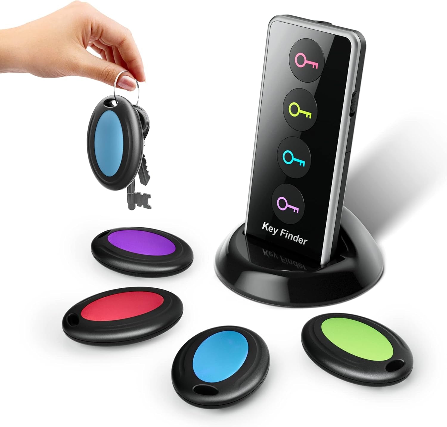 Ultimate Wireless Key Finder with LED Light - Effortless Tracking for Seniors - Locate Keys, Phones, Wallets & Remotes - Includes 4 Receivers & Remote Finder