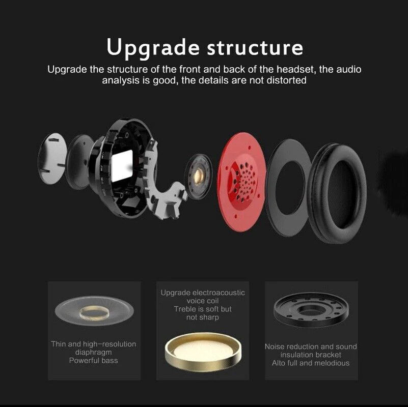 Ultimate Super Bass Wireless Bluetooth Headphones - Foldable Stereo Earphones with Mic