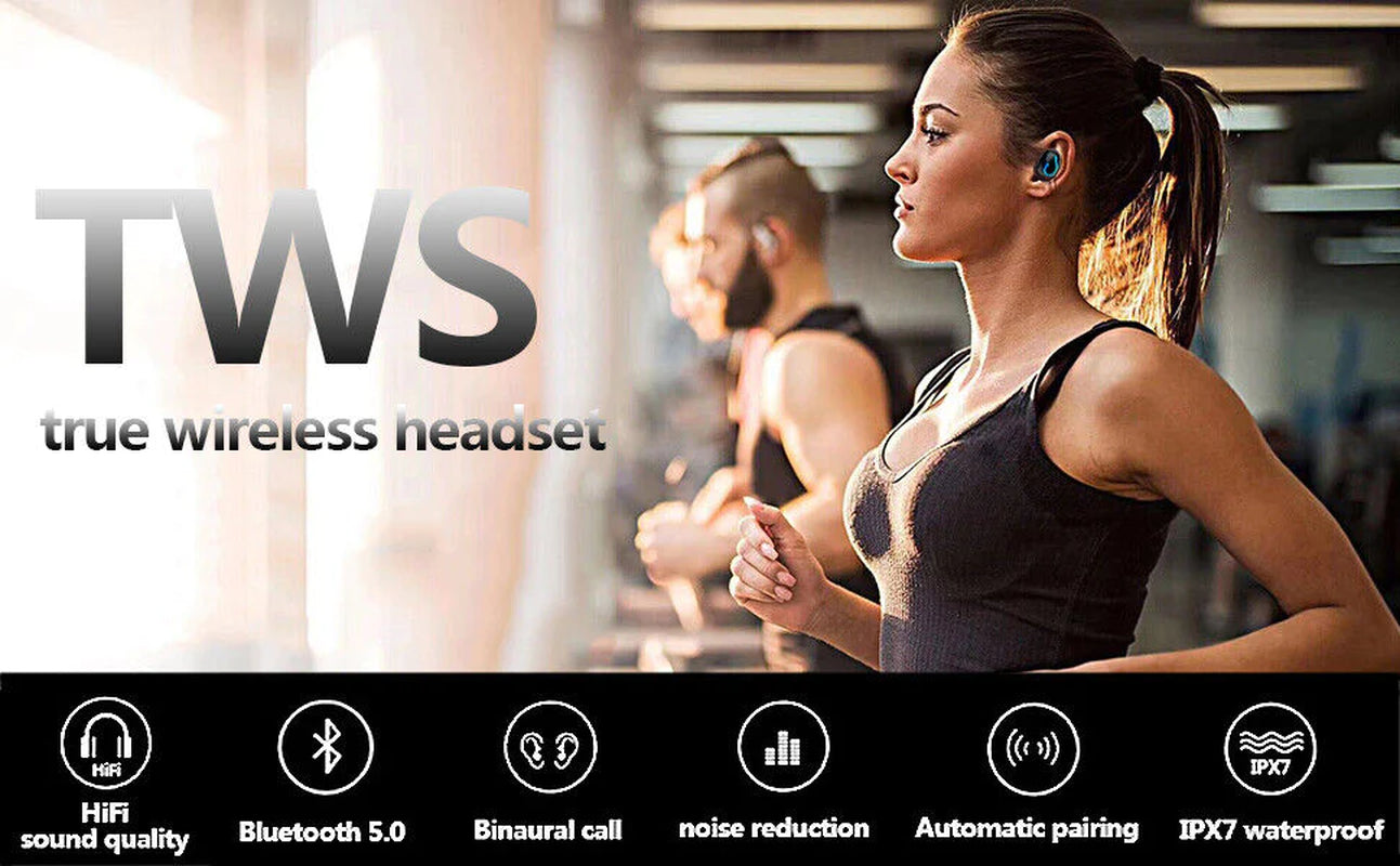 Premium Bluetooth 5.1 TWS Wireless Earbuds - Mini Stereo Headphones with IPX7 Waterproof Design