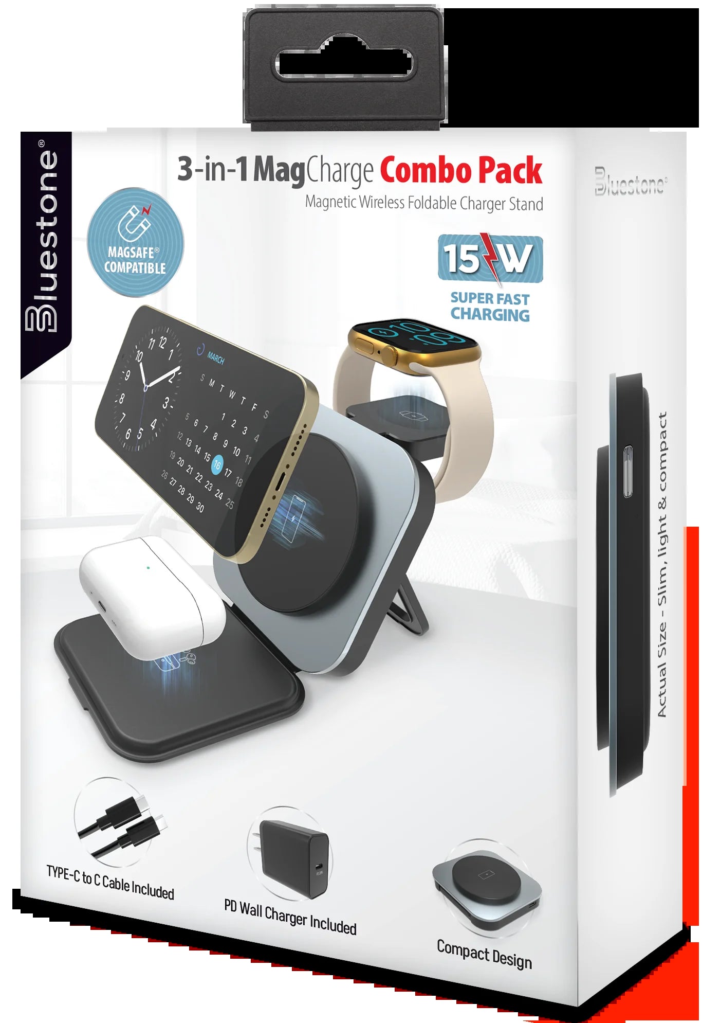 3-In-1 Magnetic Wireless Charger for Smartphone, Apple Watch and Airpods