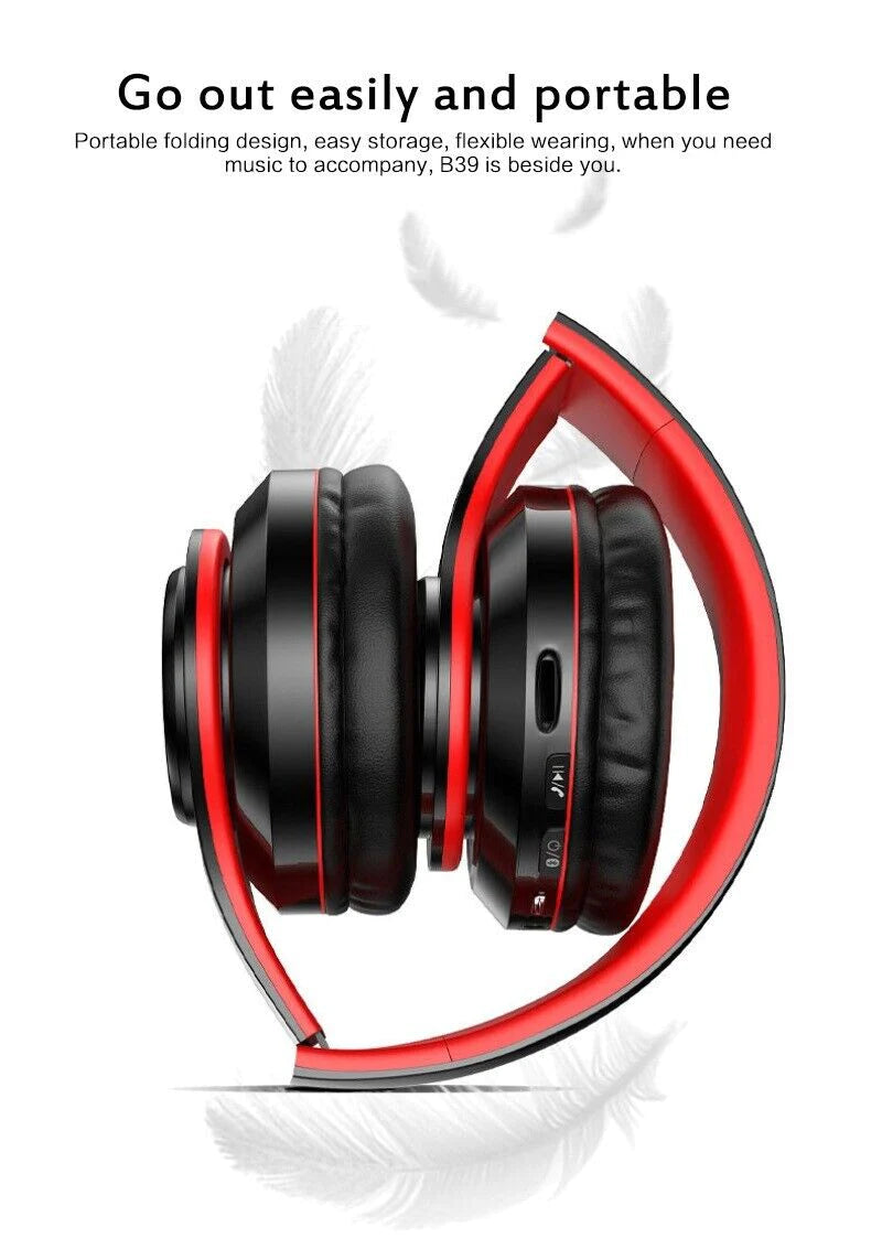 Ultimate Super Bass Wireless Bluetooth Headphones - Foldable Stereo Earphones with Mic