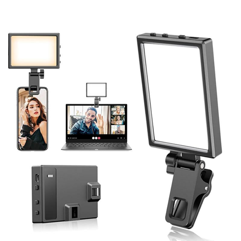 Rechargeable LED Selfie Light with Clip - 3 Color Modes, 10 Brightness Levels, Portable Fill Light for Makeup, Tiktok, Zoom, Photography, Iphone, Android, Ipad, Laptop, Monitor