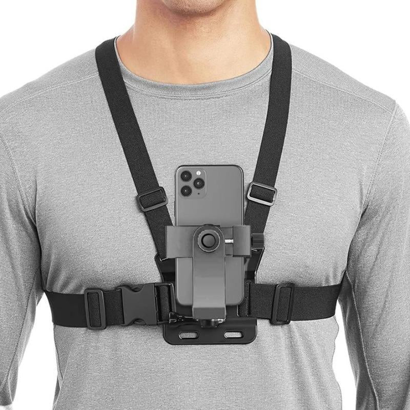 2025 New Hanging Neck Mount for Phones, Neck Car Phone Holder Pov/Vlog Selfie Mount Hand Free Phone Neck Holder Chest Stand Strap Video Recording for Iphone 15 14 13 12 Series Android Phones,Action Camera Accessories Smartphone