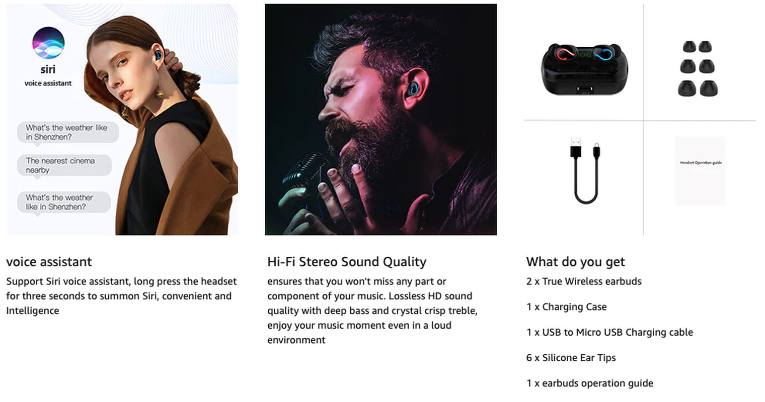 Premium Bluetooth 5.1 TWS Wireless Earbuds - Mini Stereo Headphones with IPX7 Waterproof Design